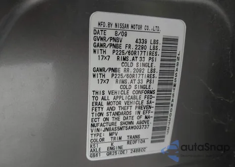 2010 Nissan Rogue Sl from USA, damaged, VIN JN8AS5MT5AW003737